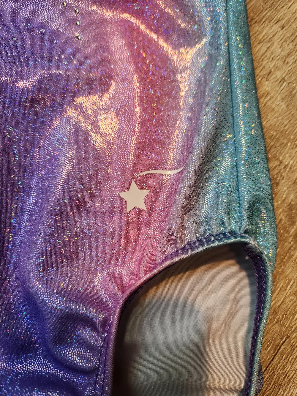 Girls' Shimmer Gradient One-Piece Swimsuit - Pink Blue Purple